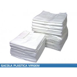 Sacola Branca Virgem (Kg) Medida 35x45, Pacote c/ 05 Kg.
